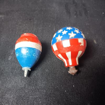1969 "WIZZZER, WORLD'S WILDEST WHIRLER" TOY TOPS PLUS VINTAGE WOODEN TOP