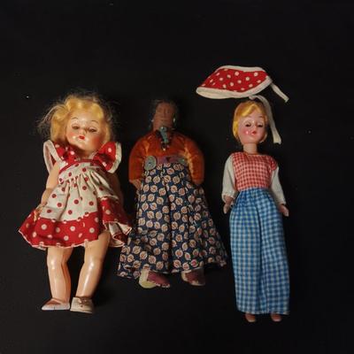 3 VINTAGE 6" DOLLS