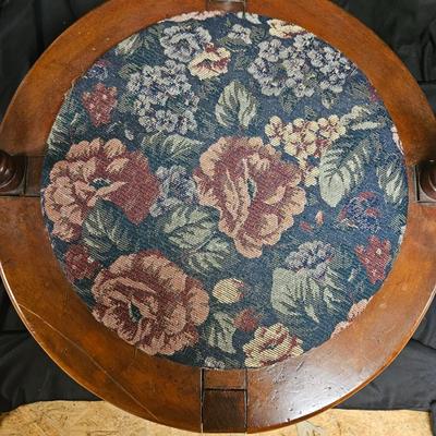 Antique Corner Chair with Upholstered Removable Seat