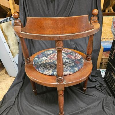 Antique Corner Chair with Upholstered Removable Seat