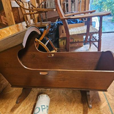 Antique Victorian Hooded Crib
