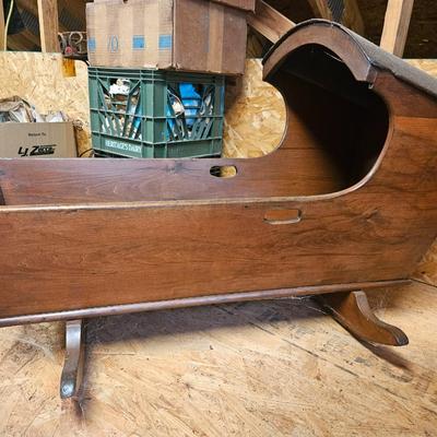 Antique Victorian Hooded Crib