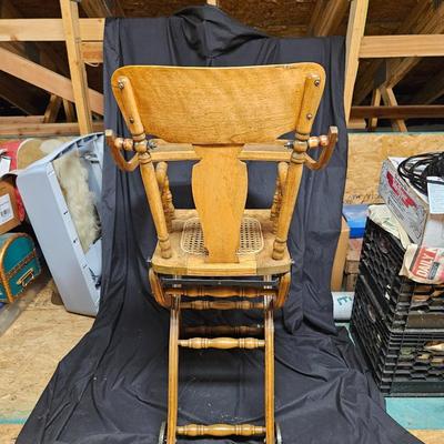 Antique Convertible High Chair with Flip Top