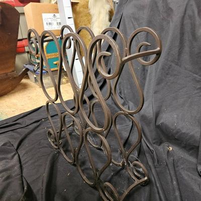 Vintage Wrought Iron Free Standing Wine Rack