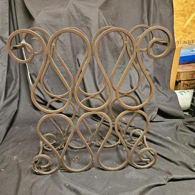 Vintage Wrought Iron Free Standing Wine Rack