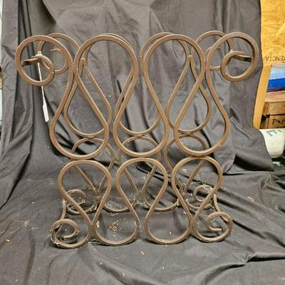 Vintage Wrought Iron Free Standing Wine Rack