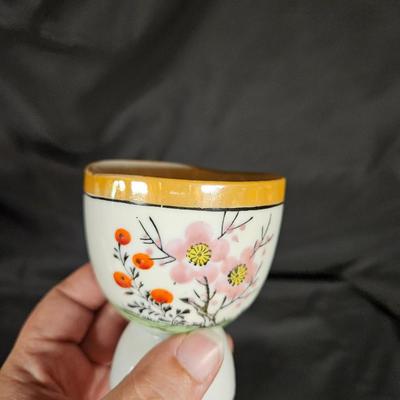 Antique Lot of 6 Japanese Egg Cups Hand Painted