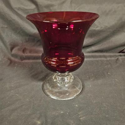 Antique Tall Ruby Vase - About 10" Tall