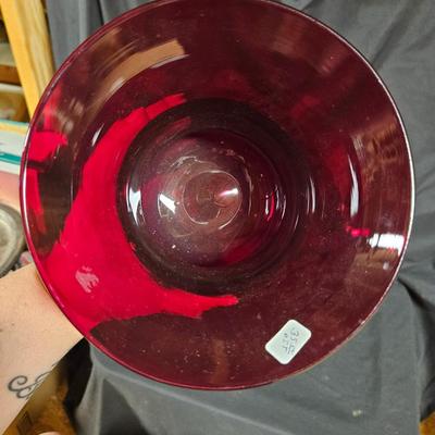 Antique Tall Ruby Vase - About 10" Tall