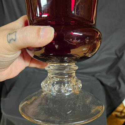 Antique Tall Ruby Vase - About 10" Tall