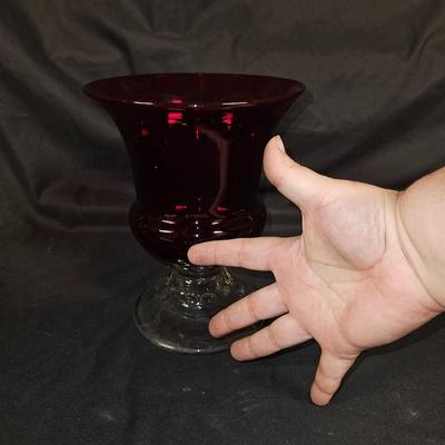Antique Tall Ruby Vase - About 10" Tall
