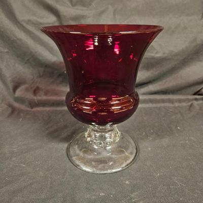 Antique Tall Ruby Vase - About 10" Tall