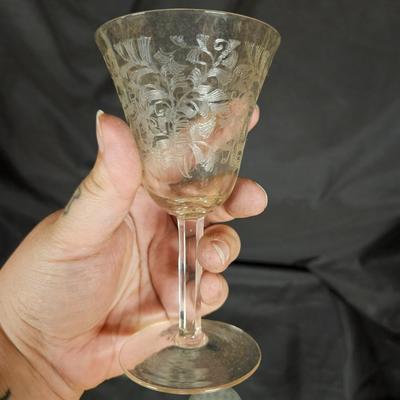 Set of 4 Fostoria-Style Small Wine Glasses
