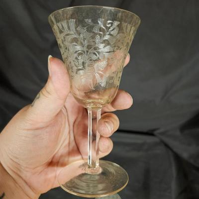 Set of 4 Fostoria-Style Small Wine Glasses
