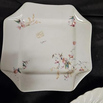 Lot of 4 Vintage Items Including Lefton Style Vase/Bowl, Decorative Plate and Salt Shaker