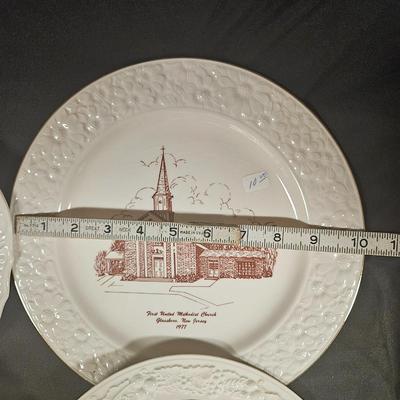 Lot of 4 Antique Collectible Church Plates - South Jersey and New York