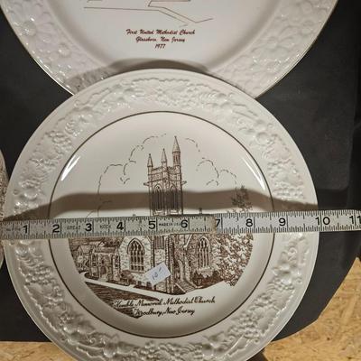 Lot of 4 Antique Collectible Church Plates - South Jersey and New York