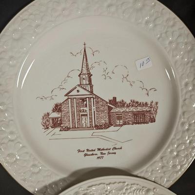 Lot of 4 Antique Collectible Church Plates - South Jersey and New York