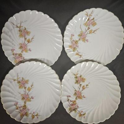 Set of 4 Limoges Style Porcelain Plates