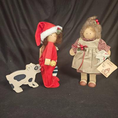 Lot of 2 Vintage Lizzie High Christmas Dolls
