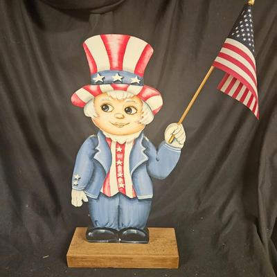 Vintage Hand Painted Uncle Sam Decoration