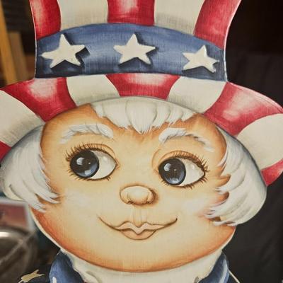 Vintage Hand Painted Uncle Sam Decoration