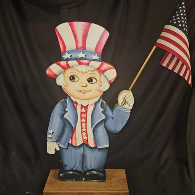 Vintage Hand Painted Uncle Sam Decoration