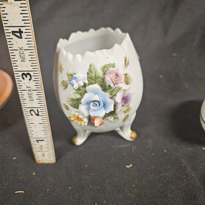 Lot of 5 Antique Items Including Lefton Egg and Trinket Boxes