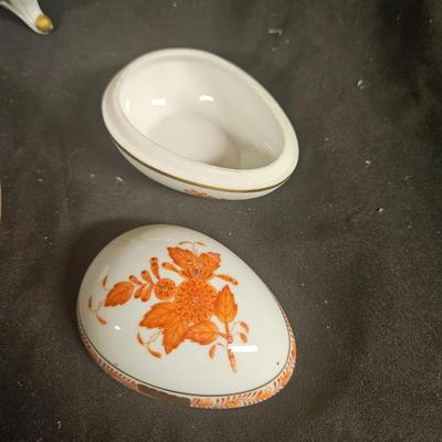 Lot of 5 Antique Items Including Lefton Egg and Trinket Boxes
