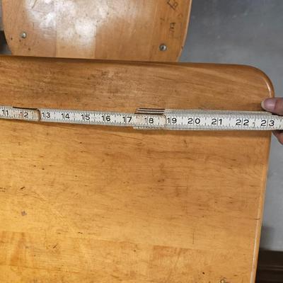 Vintage Metal/Wood Childrens School Desk with Swivel Chair