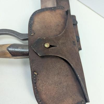 New South Wales Fire Brigade (NSWFB) Belt and Hatchet and a Cast Iron Spanner Wrench