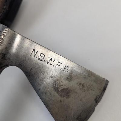 New South Wales Fire Brigade (NSWFB) Belt and Hatchet and a Cast Iron Spanner Wrench