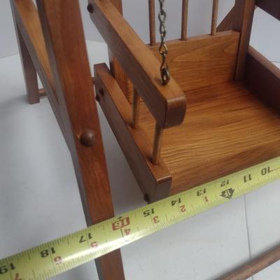 Solid Wood Teddy Bear or Doll Swing