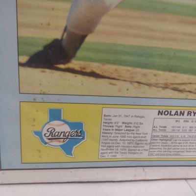 Autographed Nolan Ryan Texas Rangers Signed Poster on Cardboard Backing
