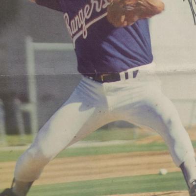 Autographed Nolan Ryan Texas Rangers Signed Poster on Cardboard Backing