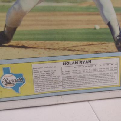 Autographed Nolan Ryan Texas Rangers Signed Poster on Cardboard Backing