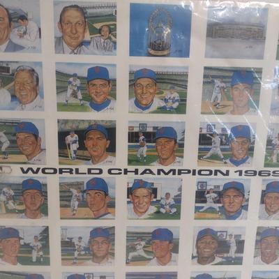 1969 New York Mets World Champions Team Poster