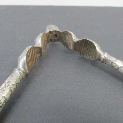 Victorian Silver Plated Double Nut Cracker Art Nouveau Engraved Handles & 4 Picks