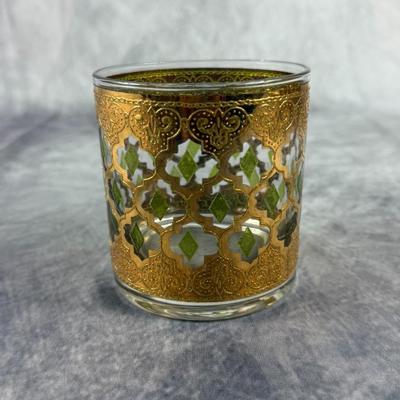 Lot 1: Mid-Century Modern Gold-Rim Glassware Set – Vintage