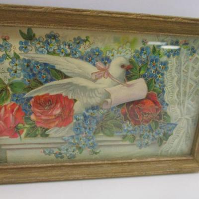 Vintage Postcards 1836-1908 "The Ways Of Women Are Past Finding Out" - Dove Message Pink Rose Flowers Greetings Postcard