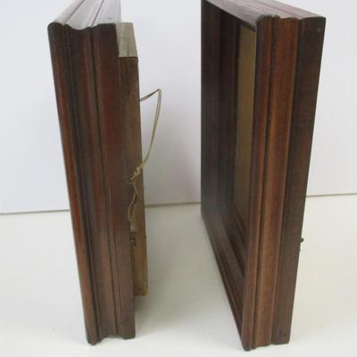 Pair Of Antique Wooden Picture Frames - Deep Recessed & Layered Hardwood Frames
