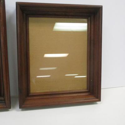 Pair Of Antique Wooden Picture Frames - Deep Recessed & Layered Hardwood Frames