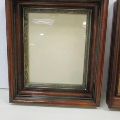 Pair Of Antique Wooden Picture Frames - Deep Recessed & Layered Hardwood Frames