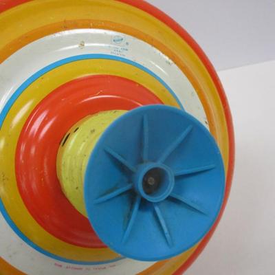 1960's Vintage Ohio Art Tin Toy Spinning Top 9" Carousel Merry Go Round