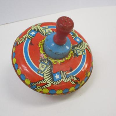 Vintage Retro Ohio Art Circus Zebra Metal Top