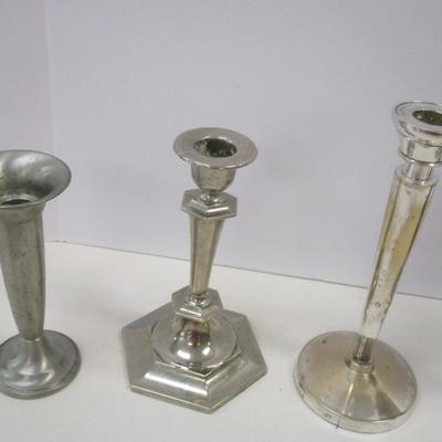 Vintage Silver Tone Candle Holders