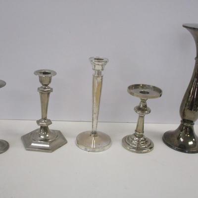 Vintage Silver Tone Candle Holders