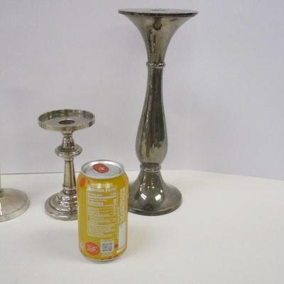 Vintage Silver Tone Candle Holders