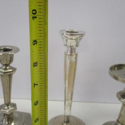Vintage Silver Tone Candle Holders