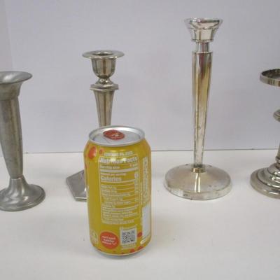 Vintage Silver Tone Candle Holders